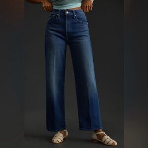 MOTHER The Rambler Zip Ankle Straight Leg Jeans in Dark Wash High Tide Size 27